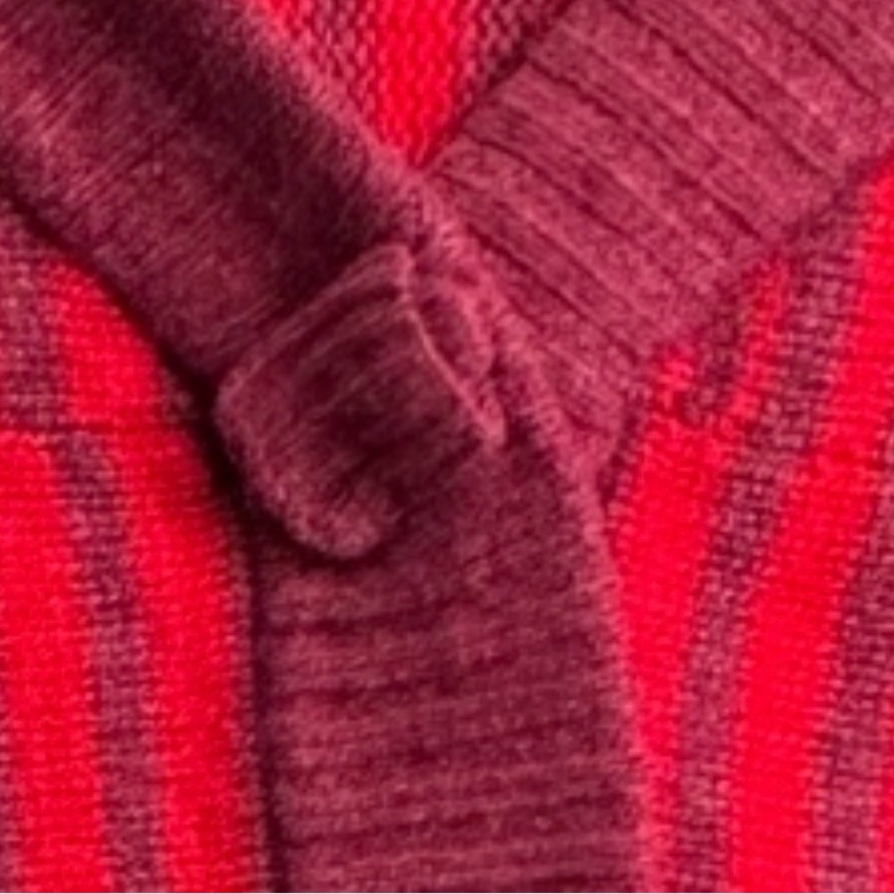 Marc Jacobs Red Striped Cardigan Lambswool Fitted Scandi Chic Button Front M - Picture 5 of 9